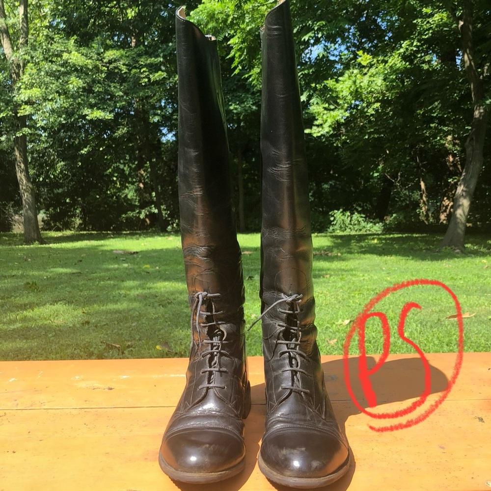 Black Leather Riding Boots